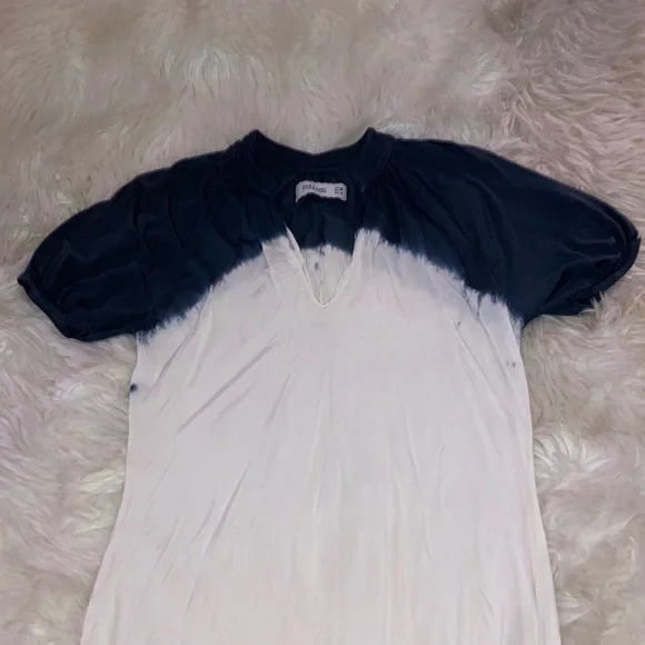 ZARA Blue White Ombre Dress Tunic Top Dress with Balloon Sleeves M - Picture 15 of 15